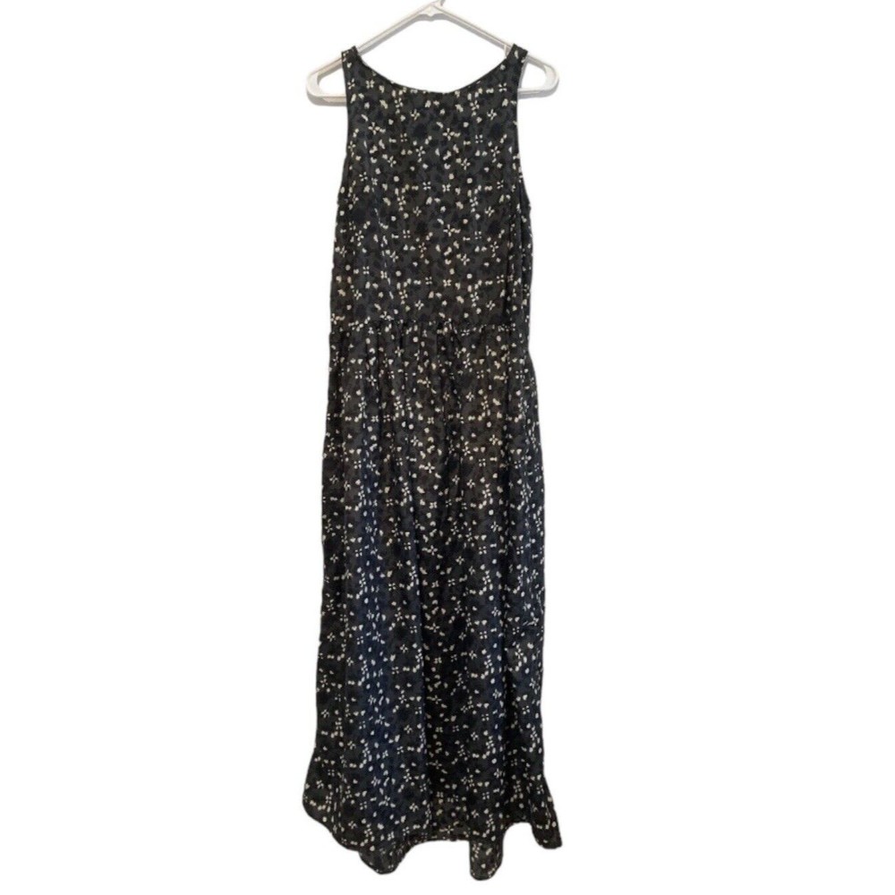 Mango Leopard Maxi Dress Women Sleeveless Size 6 Medium Animal Print Green Black